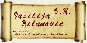 Vasilija Milunović vizit kartica
